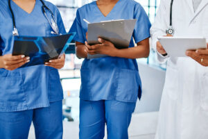 Closeup shot of a group of medical practitioners working in a hospital